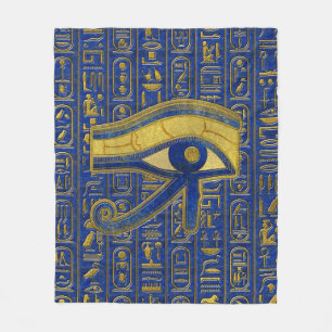 Goldägyptisches Auge von Horus - Wadjet Fleecedecke