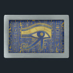 Goldägyptisches Auge von Horus - Wadjet Rechteckige Gürtelschnalle<br><div class="desc">Goldägyptisches Auge von Horus - Wadjet Lapislazuli</div>