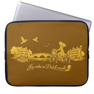 GoldAmsterdam Abstrakte Romantische Vintage-Straße Laptopschutzhülle