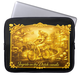 GoldAmsterdam Abstrakte Romantische Vintage-Straße Laptopschutzhülle