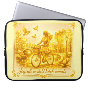 GoldAmsterdam Abstrakte Romantische Vintage-Straße Laptopschutzhülle