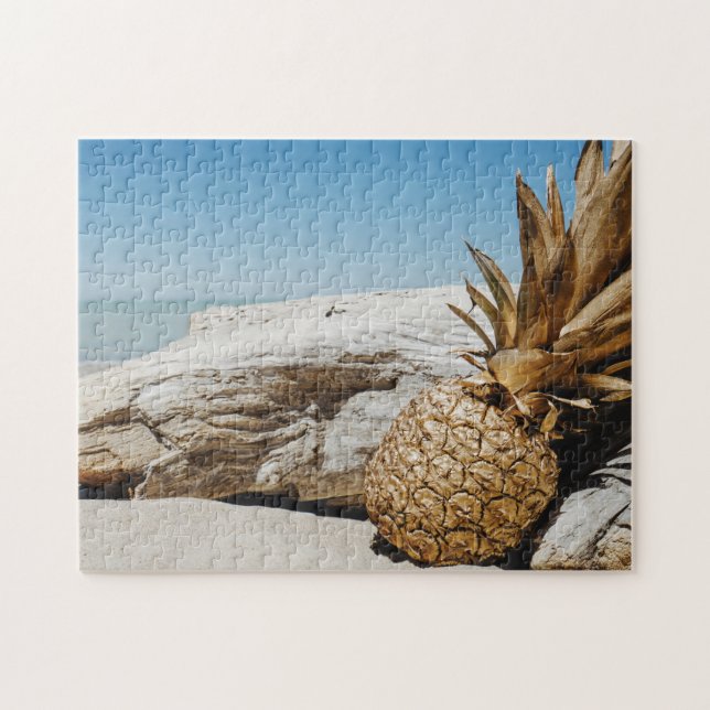 Goldananas auf dem Strand Puzzle (Horizontal)