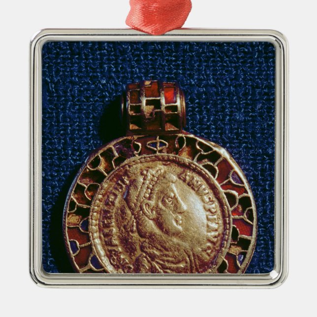 Goldanhänger in Form einer Münze Ornament Aus Metall (Vorne)