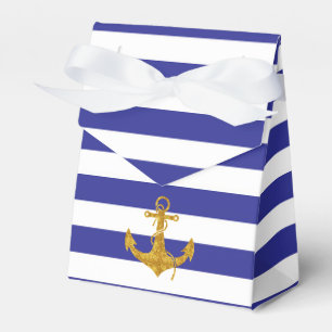 Goldanker auf blauen Streifen Geschenkschachtel