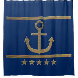 Goldanker auf marineblau Hintergrund Duschvorhang