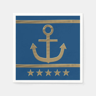 Goldanker auf marineblau Hintergrund Serviette
