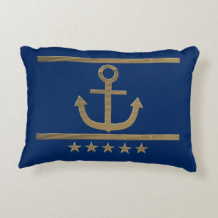 Goldanker auf marineblau Hintergrund Zierkissen