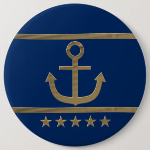 Goldanker auf Marineblauhintergrund Button