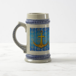 Goldanker Blaue Cerulean Stein Tasse