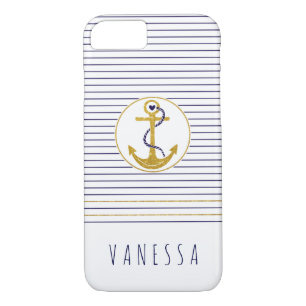 Goldanker und blaue Streifen nautisch Case-Mate iPhone Hülle