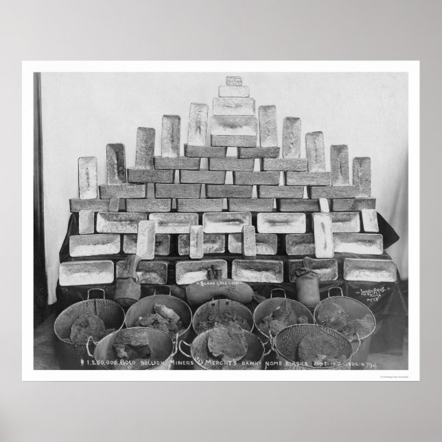 Goldanzeige bei der Nome Bank 1906 Poster (Vorne)