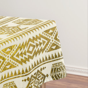 Goldaztekisches peruanisches Stammes- Muster Tischdecke
