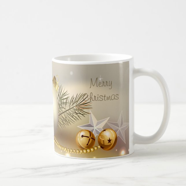 Goldbälle, -bell und -sterne kaffeetasse (Rechts)