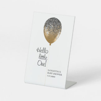 Goldballon-Baby-Feierparty Sockelschild
