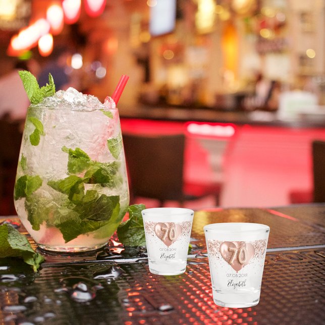 Goldballons der 70. Rose Schnapsglas (Von Creator hochgeladen)