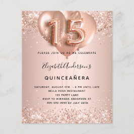 Goldballons der Rose Quinceanera