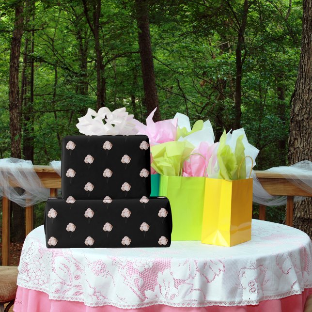 Goldballons der schwarzen Rose zum Geburtstag Geschenkpapier (Von Creator hochgeladen)