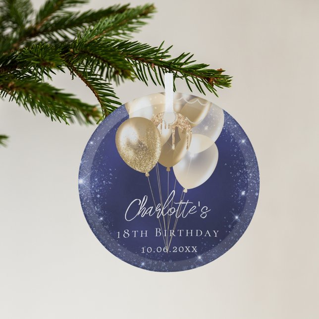 Goldballons für den Navy-Glitzer Ornament Aus Glas (Von Creator hochgeladen)
