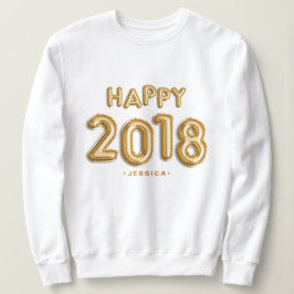 Goldballons glücklich 2018 Personalisiert Sweatshirt