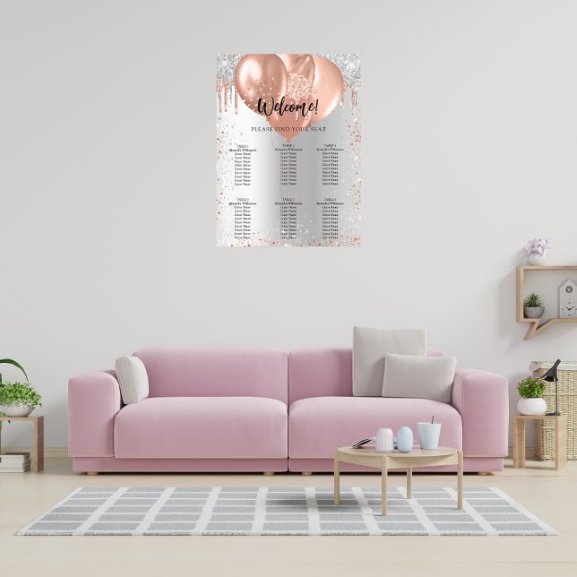 Goldballons mit Silberne Rose Poster (Von Creator hochgeladen)