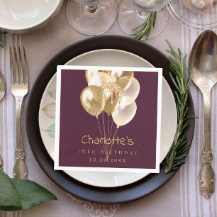 Goldballons zum Geburtstag Serviette