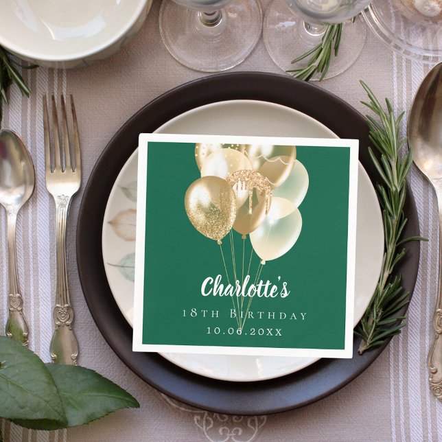 Goldballons zum Geburtstag Serviette (Von Creator hochgeladen)