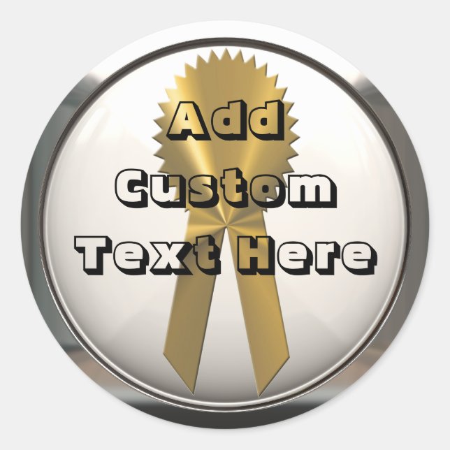 Goldband mit Silber-Rahmen-Siegeln und Aufklebern Runder Aufkleber (Vorderseite)