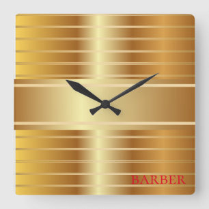 Goldbanddesign Quadratische Wanduhr