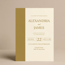 Goldbar Elfenbein Minimalistische Moderne Hochzeit