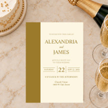 Goldbar Elfenbein Minimalistische Moderne Hochzeit