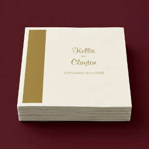 Goldbar-Minimalistische Moderne Hochzeit Serviette