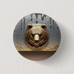 Goldbär-Relief mit metallischem Tröpfcheneffekt 🐻 Button