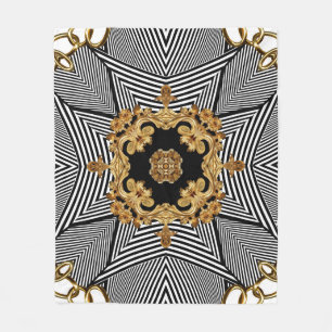 Goldbarock: Elegante Kettenornamente Fleecedecke