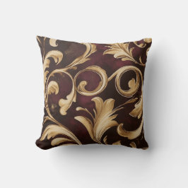 Goldbarock-Rollen auf Burgund Kissen
