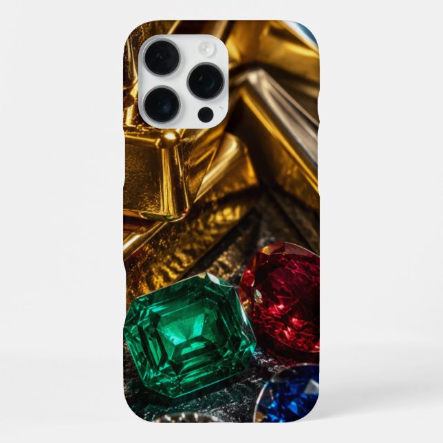 Goldbarren Edelsteine iPhone Hülle (Rückseite)