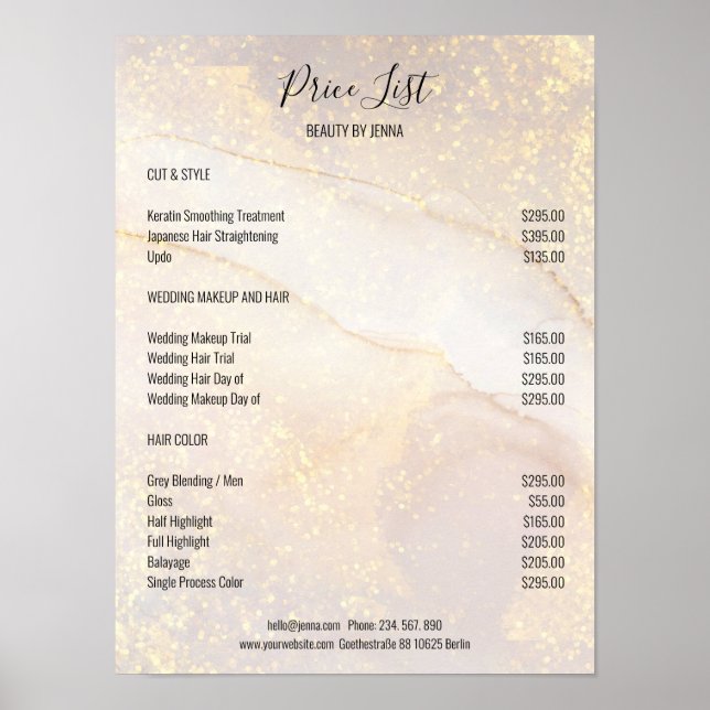 Goldbarren Glitzer Salon Preise Poster (Vorne)