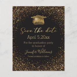 Goldbarren-Glitzer, schwarzer Abschluss Save the D Flyer