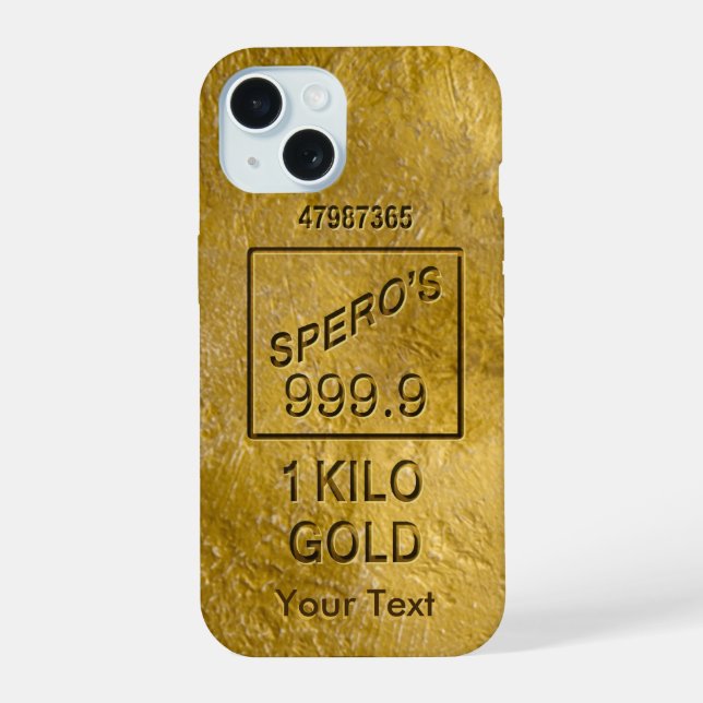 Goldbarren iPhone 15 Hülle (Rückseite)