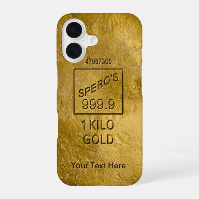 Goldbarren iPhone 16 Hülle (Rückseite)