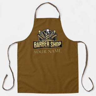 Goldbarren-Logo-Friseur braun Schürze