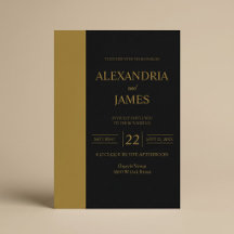 Goldbarren Minimalistische Moderne Schwarze Hochze