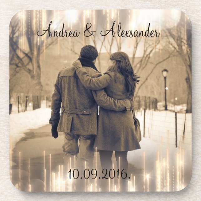 Goldbarren Save the Date Untersetzer (Vorderseite)