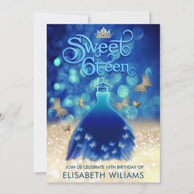 Goldbarren-Schmetterlingsbekleidung Einladung (Vorderseite)