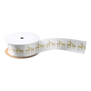 Goldbarsch-Goldbarsch-Glitzer Gold und Weiß Satinband