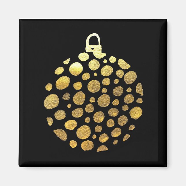 Goldbauble Weihnachtsglasur Magnet (Vorne)