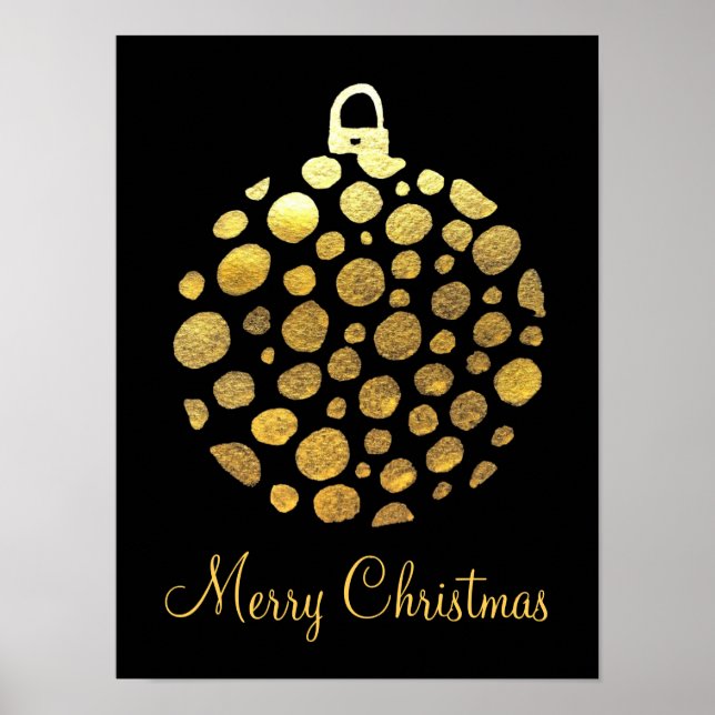 Goldbauble Weihnachtsglasur Poster (Vorne)