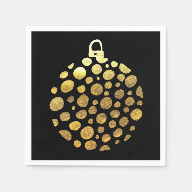 Goldbauble Weihnachtsglasur Serviette (Vorderseite)