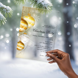 Goldbaubles-Unternehmen mattiertes WeihnachtsParty Acryleinladungen