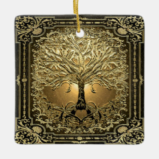 Goldbaum des Lebens Antike Rustikale Keramikornament
