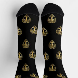 Goldbaum des Lebens Schwarzes Muster Socken